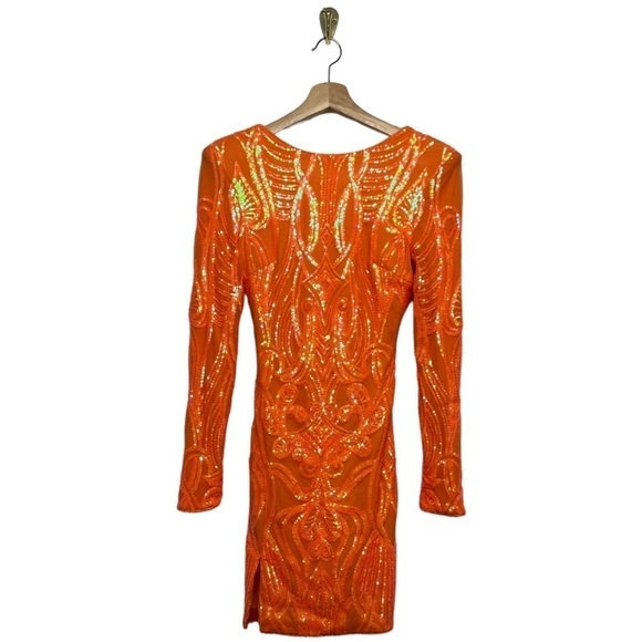 NWOT DRESS THE POPULATION Nathalia Sequin Cocktail Dress S - Picture 4 of 9